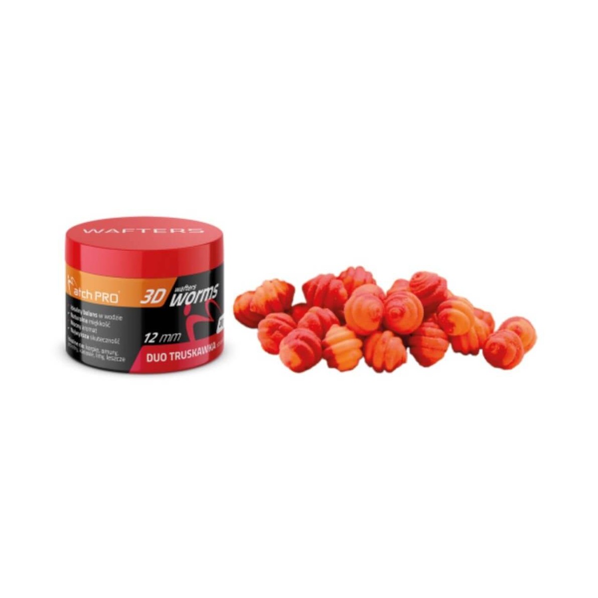 MATCHPRO 3D WORMS WAFTERS DUO 12mm/20g STRAWBERRY (978960)