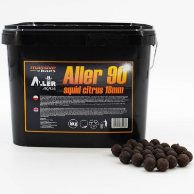 MASSIVE BAITS BOILIES ALLER 90 5kg 18mm SQUID CITRUS (AL002)